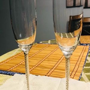 Authentic Lenox Jubilee Pearls Champagne glasses!!